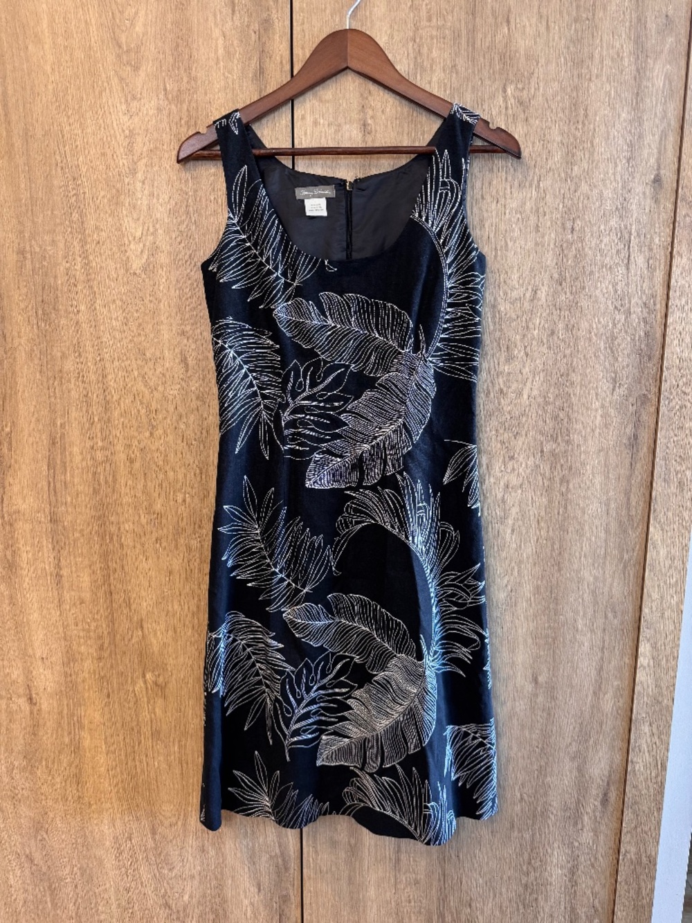 Tommy Bahama Women's Linen Blend Sleeveless Resortwear Black White Mini Dress 2
